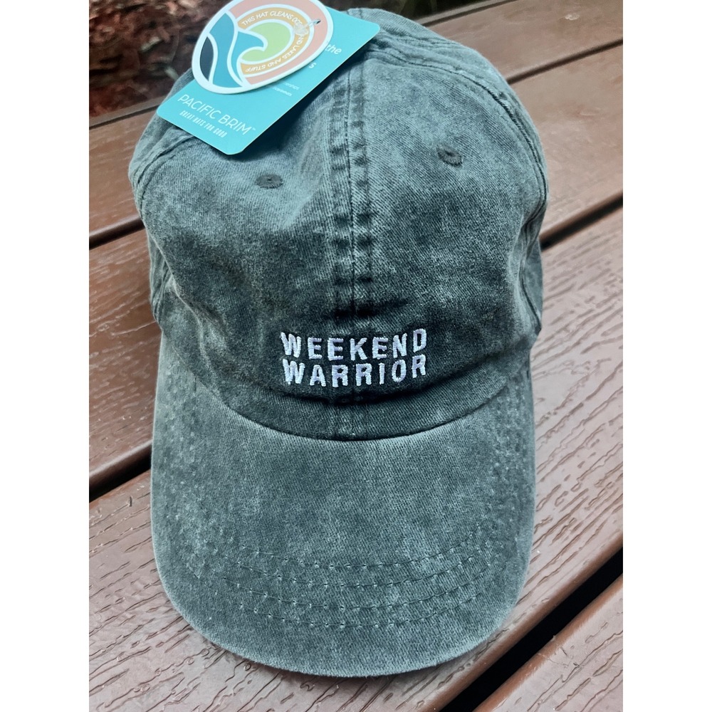 Pacific Brim Weekend Warrior Hat Washed Charcoal Grey Embroidered Baseball Cap